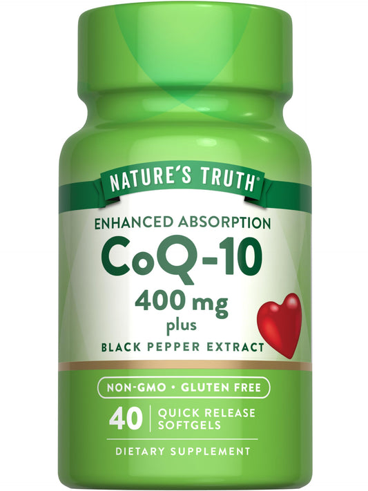 Nature's Truth CoQ10 400mg | Softgels | Maximum Strength | High Absorption | Non-GMO & Gluten Free Supplement
