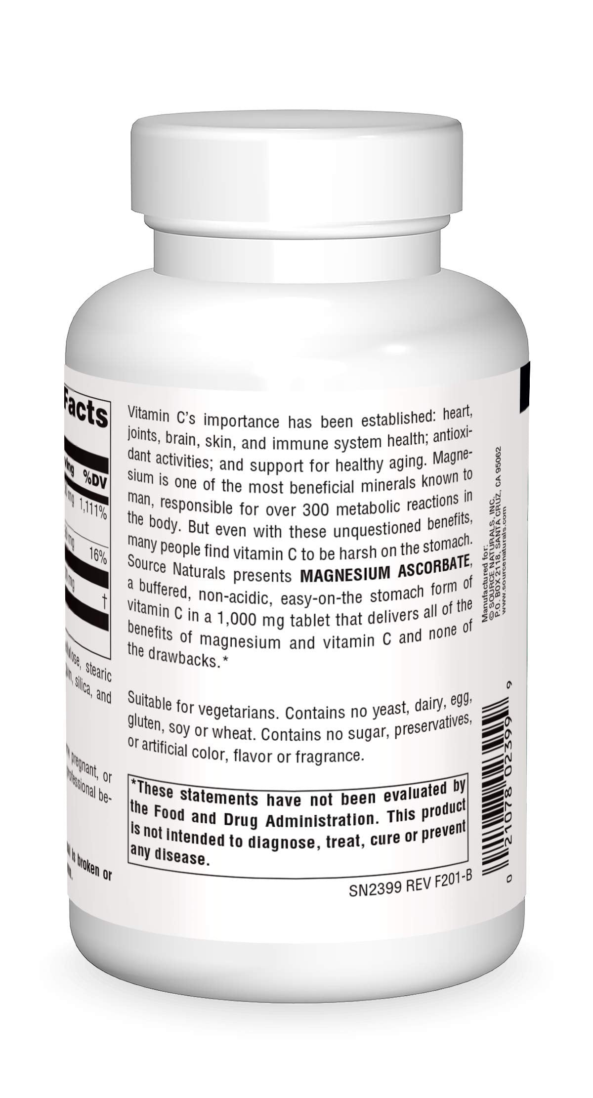 Pre-Order | Arrives in 5–10 Days – Source Naturals Magnesium Ascorbate, Gentle Non-Acidic Vitamin C*, 1000mg - 120 Tablets