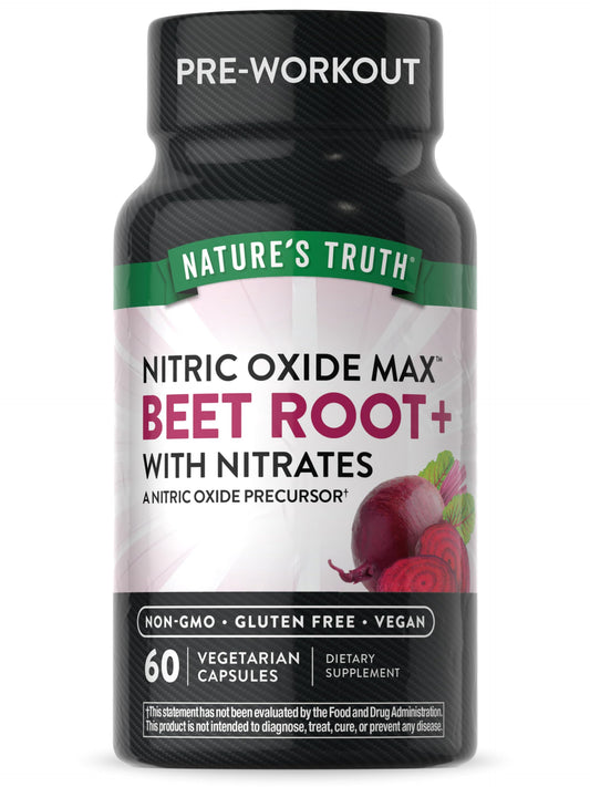 Nature's Truth Beet Root Capsules | 60 Count | Nitric Oxide for Men and Women | Vegan, Non-GMO & Gluten Free Supplement
