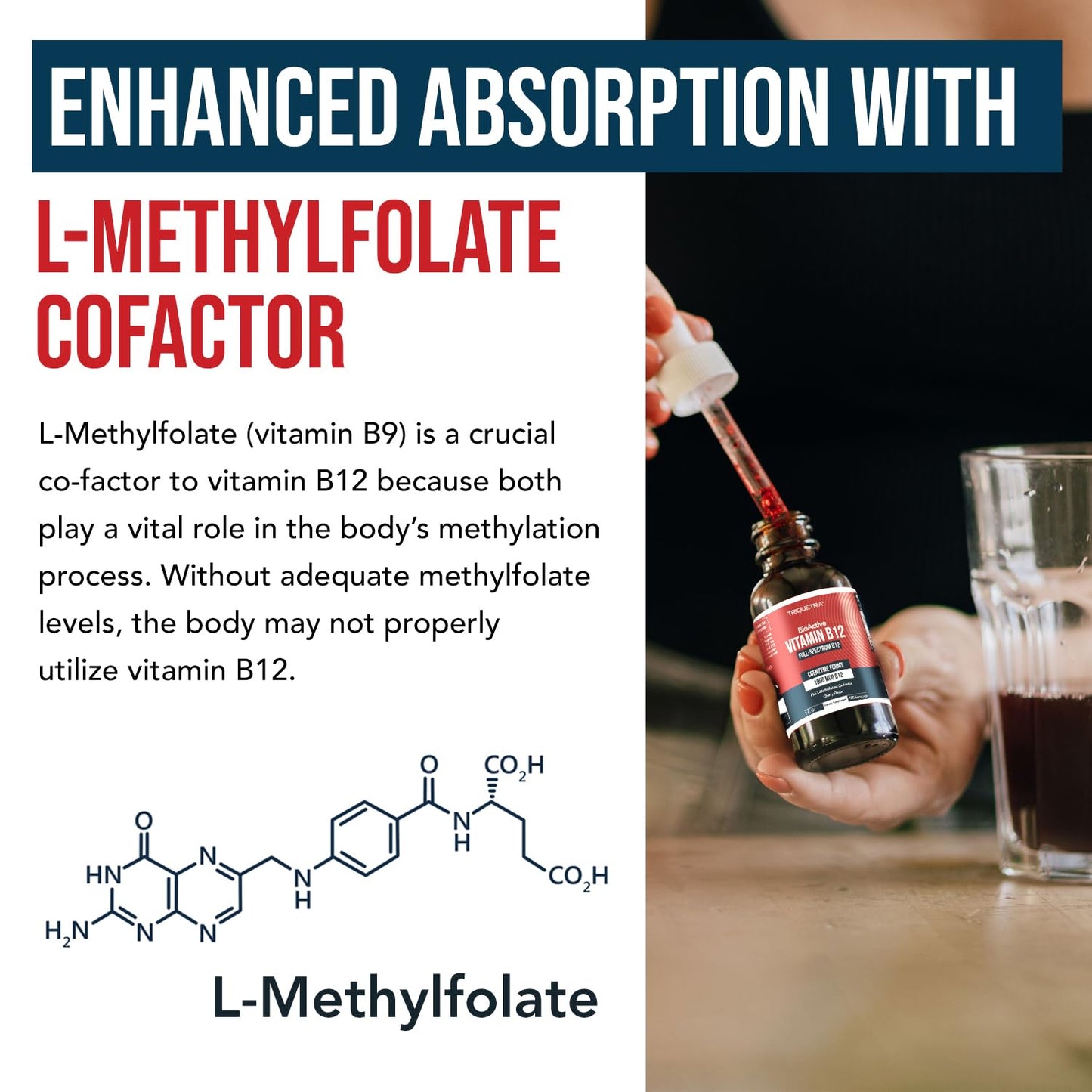 BioActive Vitamin B12 1000 mcg | Contains 3 BioActive Forms B12 Plus Methylfolate Cofactor - Methyl B12, Adenosyl B12 & Hydroxy B12 | Sublingual Form, Cherry Flavor, Organic, Vegan (180 Servings)
