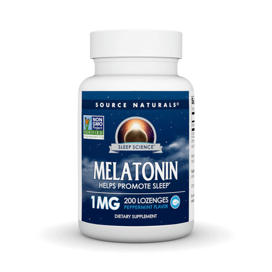 Pre-Order | Arrives in 5–10 Days – Source Naturals Melatonin, Helps Promote Sleep*, 1 mg - 200 Peppermint Flavored Lozenges