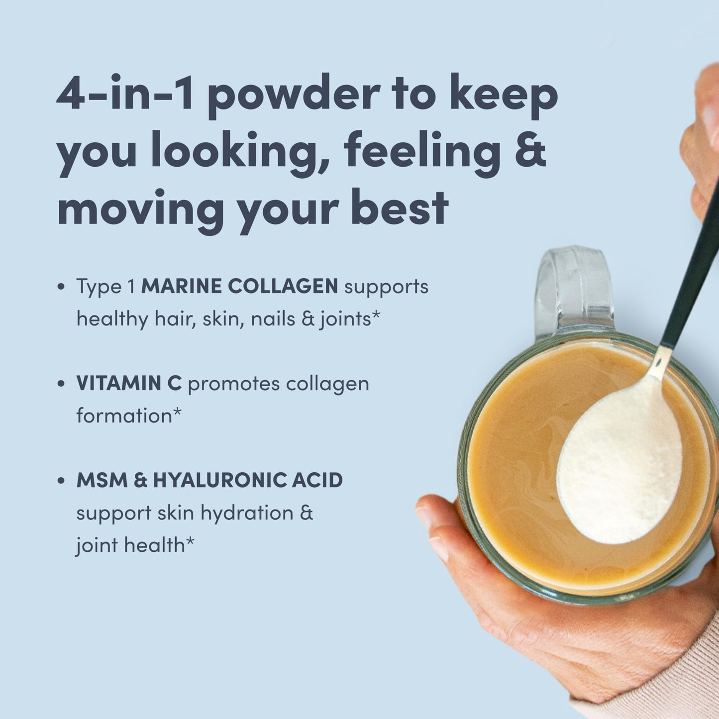 Neocell Marine Collagen with Hyaluronic Acid, MSM and Vitamin C, Keto Collagen Supplements, for Skin Care and Joint Health, Unflavored, Powder, 7 oz, 1 Canister