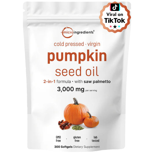 Pre-Order | Arrives in 5–10 Days – Pumpkin Seed Oil with Saw Palmetto, 3000mg Per Serving, 300 Softgels | Cold Pressed, Pure Virgin Oil, Essential Fatty Acids & Phytosterols | Supports Hair, Urinary, Bladder & Prostate Health | Non-GMO