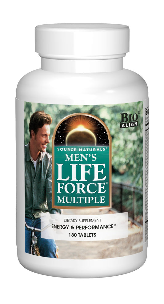 Pre-Order | Arrives in 5–10 Days – Source Naturals Men's Life Force Multiple Daily Multivitamin & Immune Health Supplement - 13 Essential Vitamins, Nutrients & Minerals - 180 Tablets