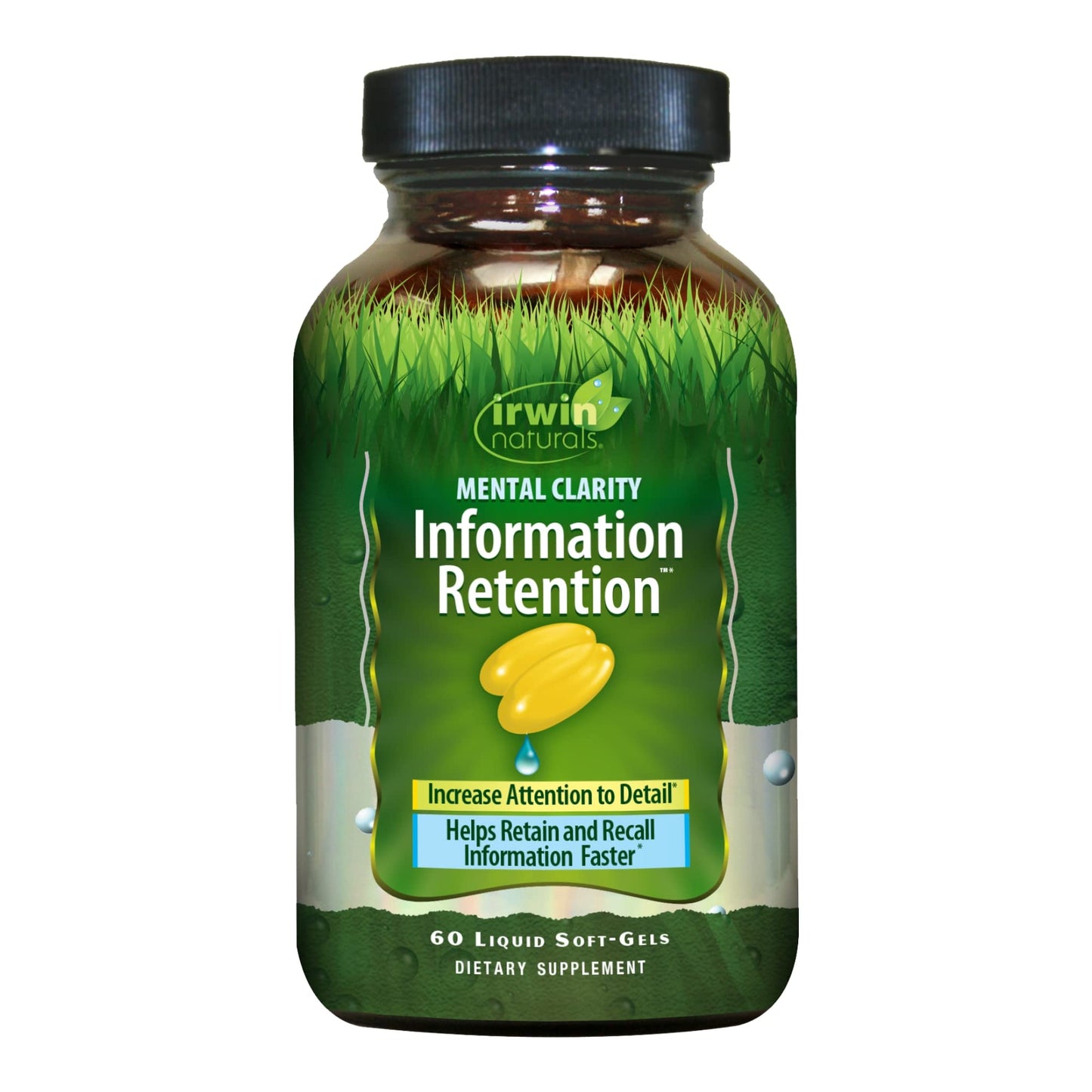 Irwin Naturals Mental Clarity Information Retention - 60 Liquid Soft-Gels - Helps Increase Attention to Detail & Retain and Recall Information Faster - 30 Total Servings