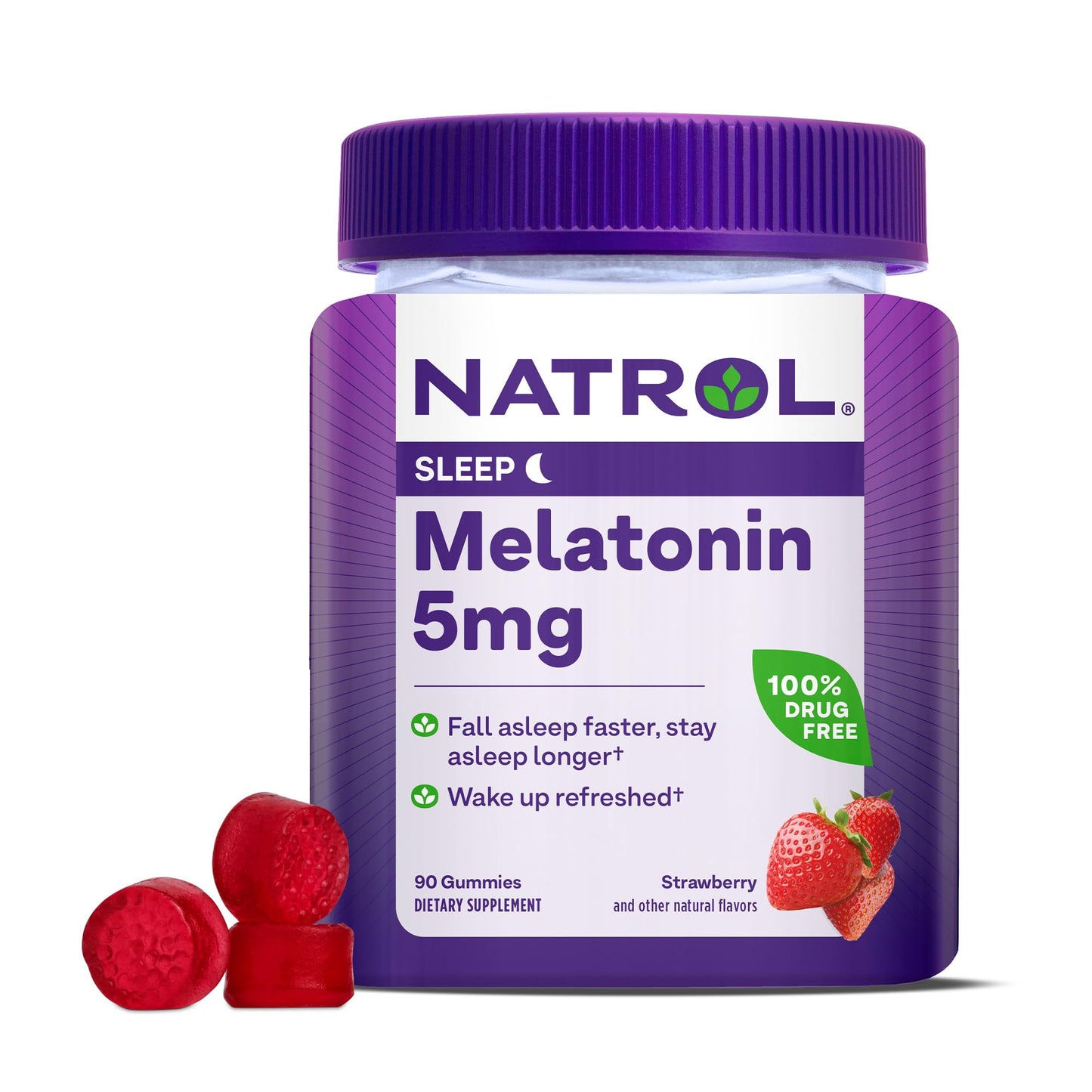 Natrol Melatonin 5mg Gummies 140ct & 90ct Strawberry Sleep Support