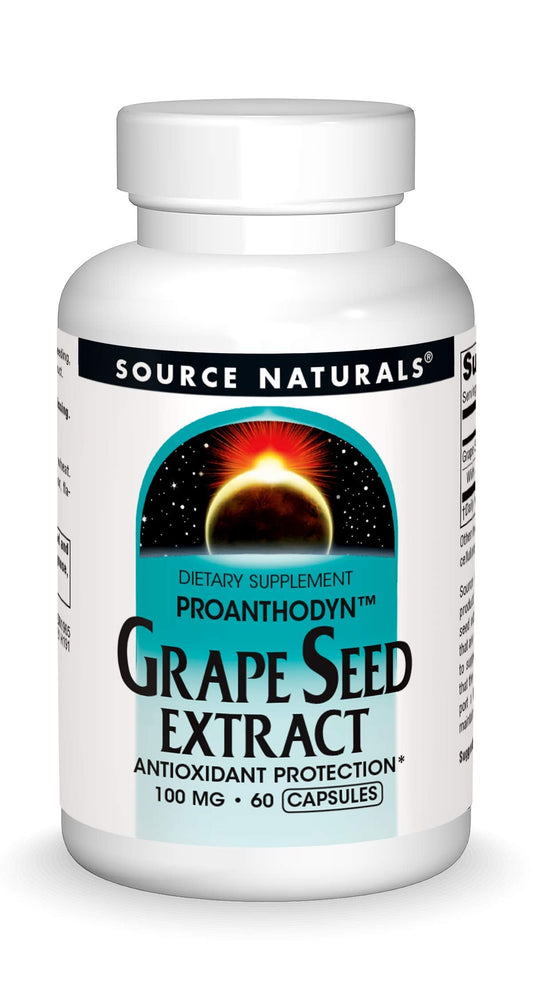 Pre-Order | Arrives in 5–10 Days – Source Naturals Grape Seed Extract, Protects & Supports Healthy Aging Brain*, 100 mg - 60 Capsules