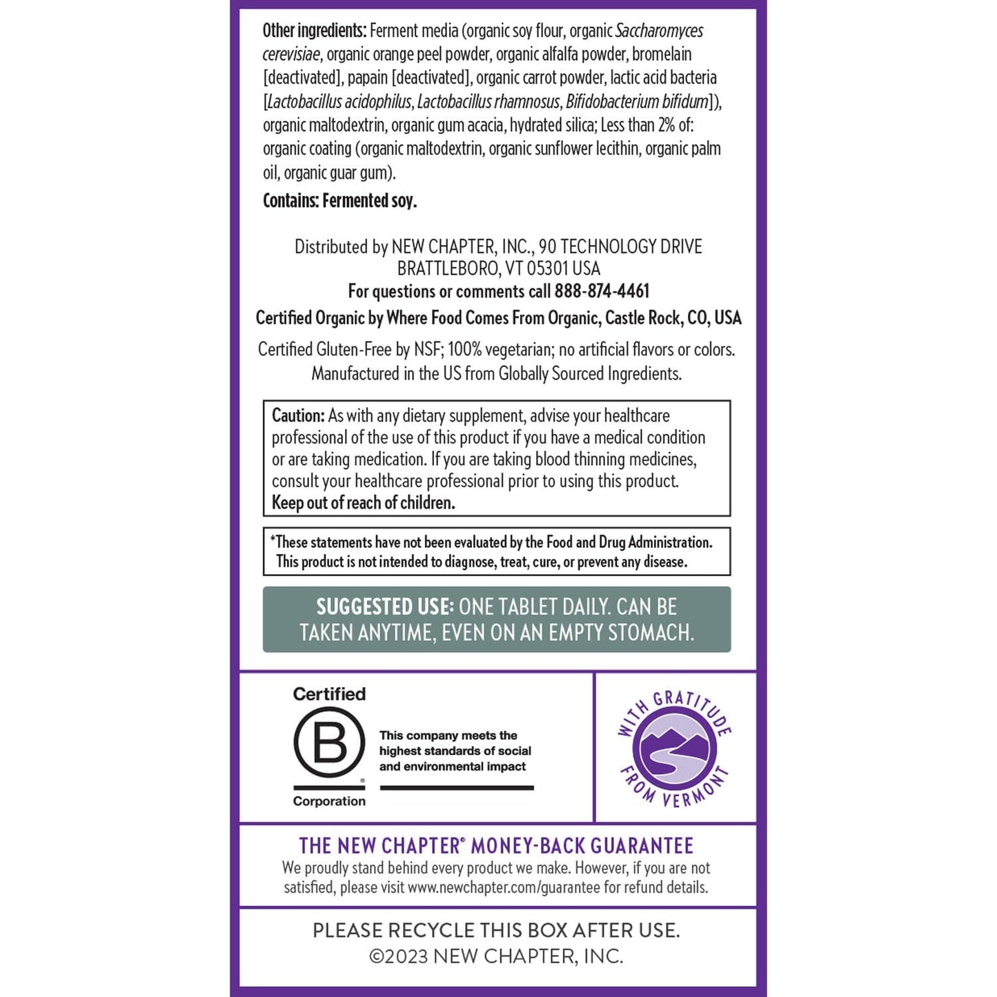 New Chapter Men's Multivitamin 40 Plus for Energy, Heart, Prostate + Immune Support with Fermented Nutrients - Every Man's One Daily 40+, Made with Organic Vegetables & Herbs, Non-GMO - 72 ct