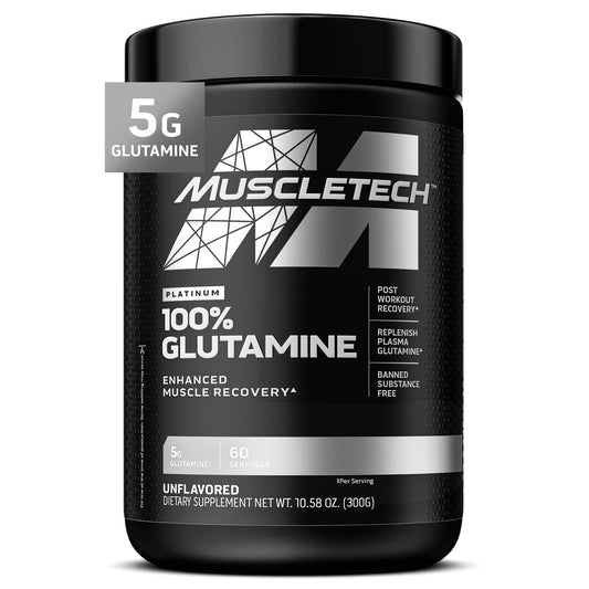 Glutamine Powder | MuscleTech 100% Pure L Glutamine Powder | Post Workout Recovery Drink | L-Glutamine Powder for Men & Women | Muscle Recovery | Unflavored (60 Servings)