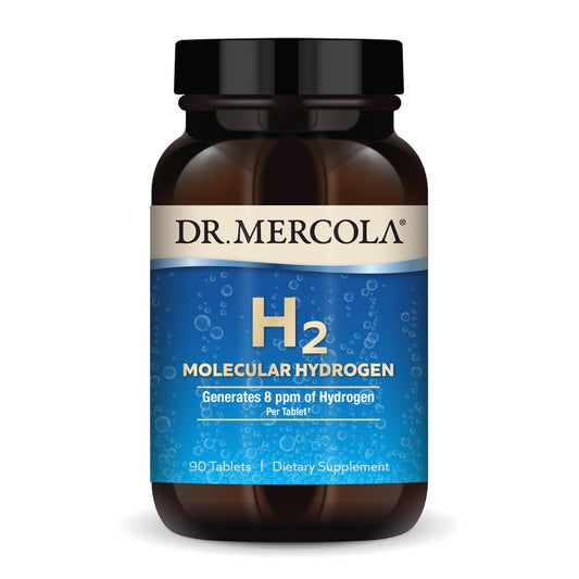 Pre-Order | Arrives in 5–10 Days – Dr. Mercola H2 Molecular Hydrogen - Supports Healthy Aging, Cellular Energy & Brain Health - with Elemental Magnesium - GMO-Free, Gluten-Free & Soy-Free - 90 Tablets (90 Servings)
