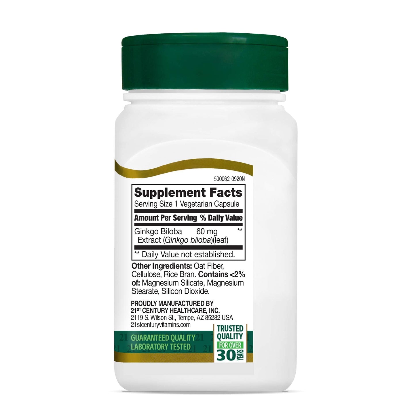 Pre-Order | Arrives in 5–10 Days – 21st Century Ginkgo Biloba Extract Veg Capsules, 60 Count