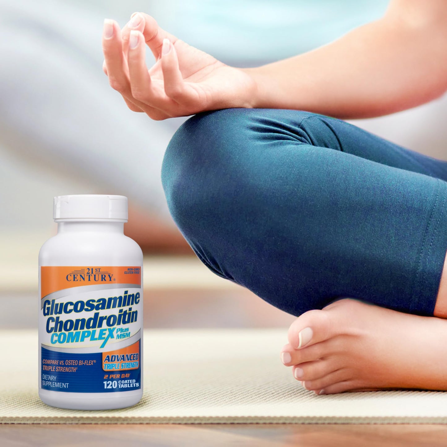 21st Century Glucosamine Chondroitin Complex Plus MSM Advanced Triple Strength Tablets, 120 Count (27438)