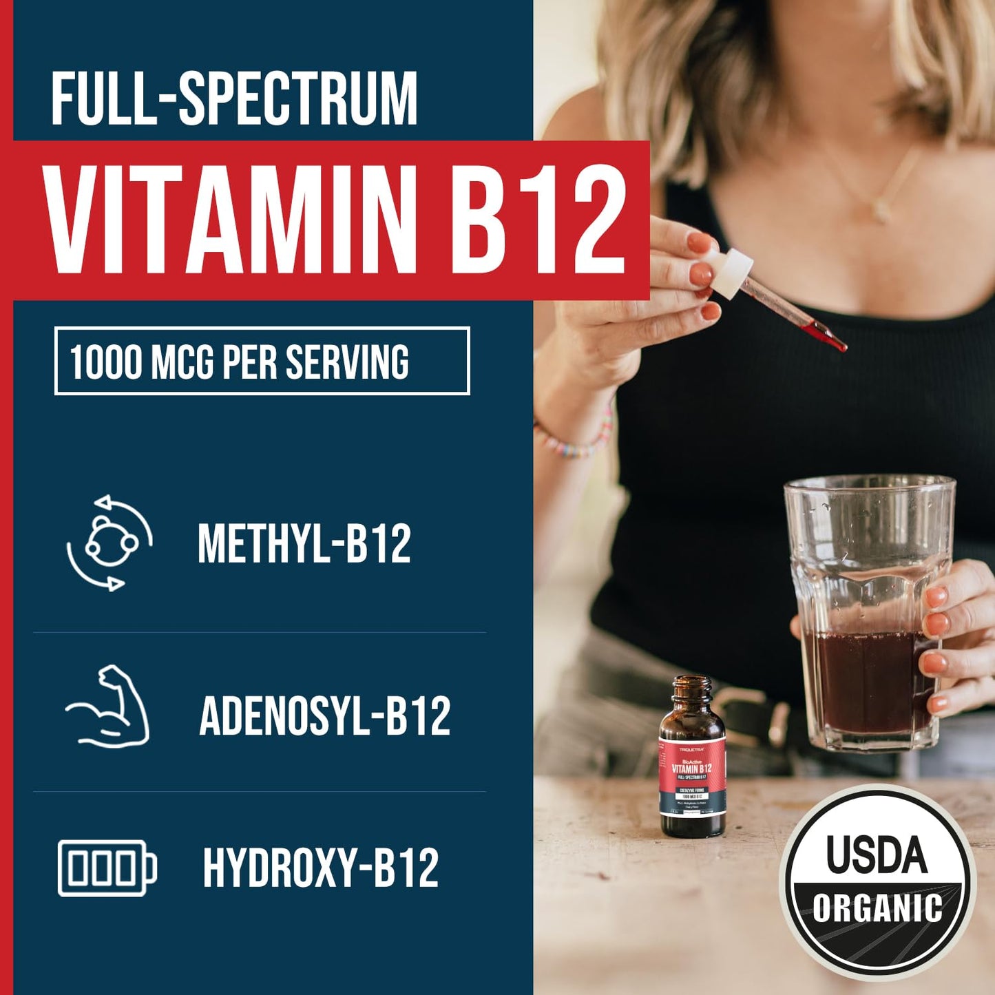 BioActive Vitamin B12 1000 mcg | Contains 3 BioActive Forms B12 Plus Methylfolate Cofactor - Methyl B12, Adenosyl B12 & Hydroxy B12 | Sublingual Form, Cherry Flavor, Organic, Vegan (180 Servings)