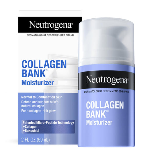 Neutrogena Collagen Bank Face Moisturizer, Daily Anti-Aging Face & Neck Collagen Cream with Bakuchiol, Face Lotion to Support Skin’s Natural Collagen for Visibly Plump Skin, 2 fl. oz