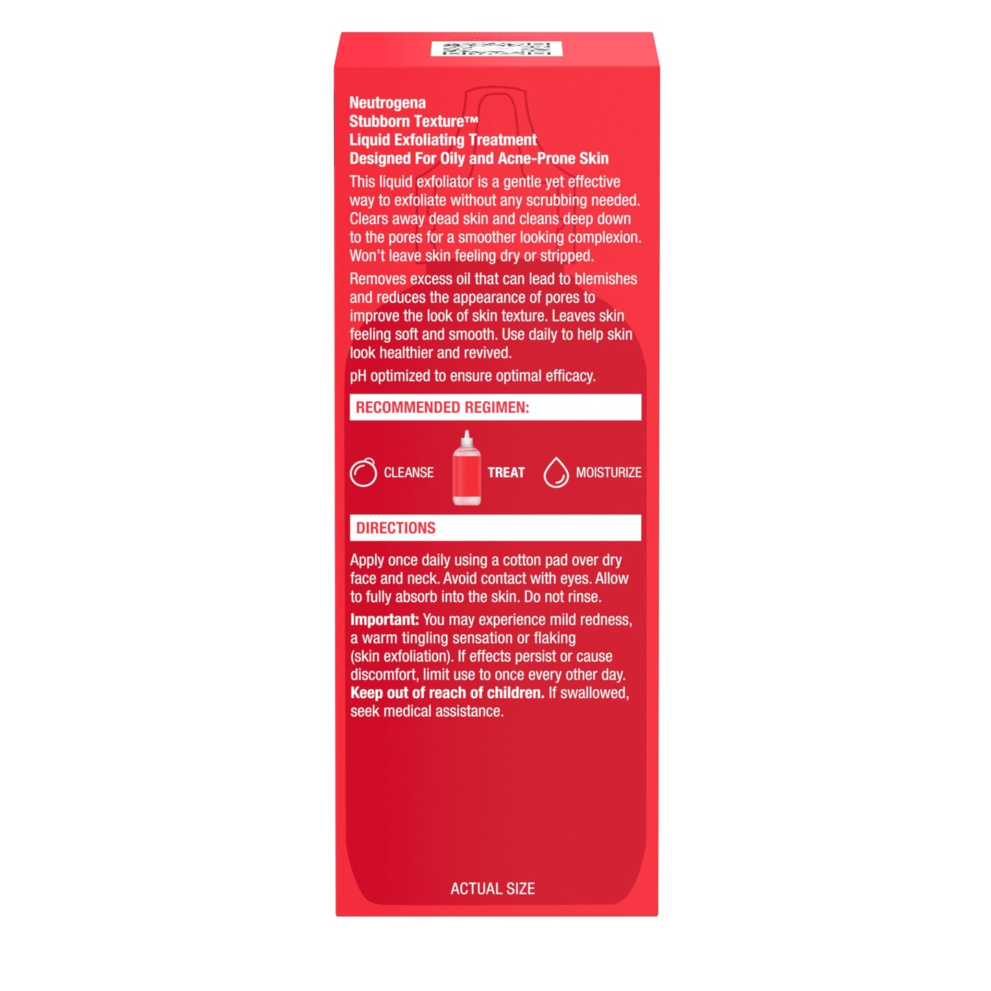 Neutrogena Stubborn Texture Liquid Exfoliant with 7% AHA Blend & Pro-Vitamin B5 designed for Acne-Prone & Oily Skin, Liquid Face Exfoliator, Oil- & Fragrance-Free, 4.3 fl. oz