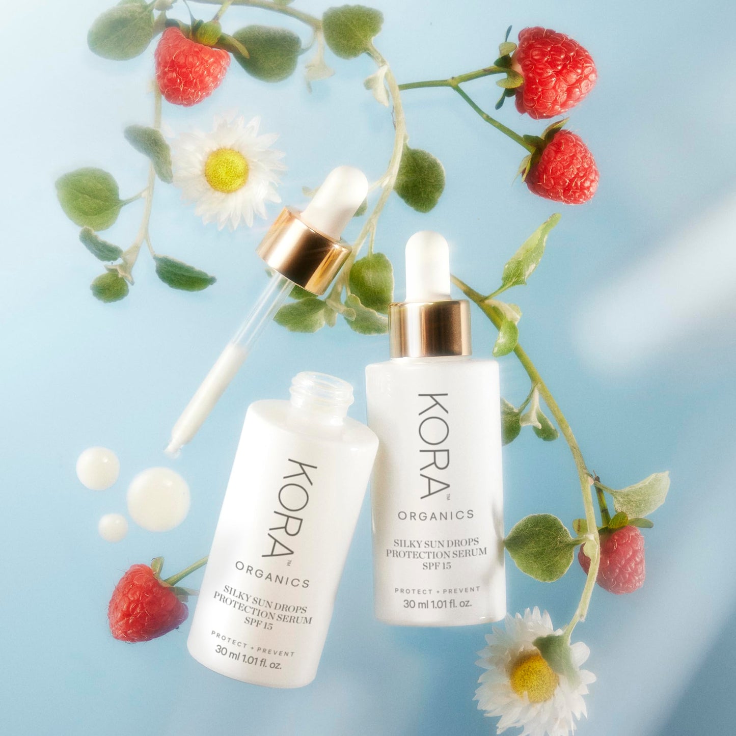 KORA Organics Silky Sun Drops, Mineral Sunscreen Serum SPF 30 with Reef-Safe Non-Nano Zinc Oxide, UVA/UVB Protection, Certified Organic, Cruelty Free, 1.01 oz