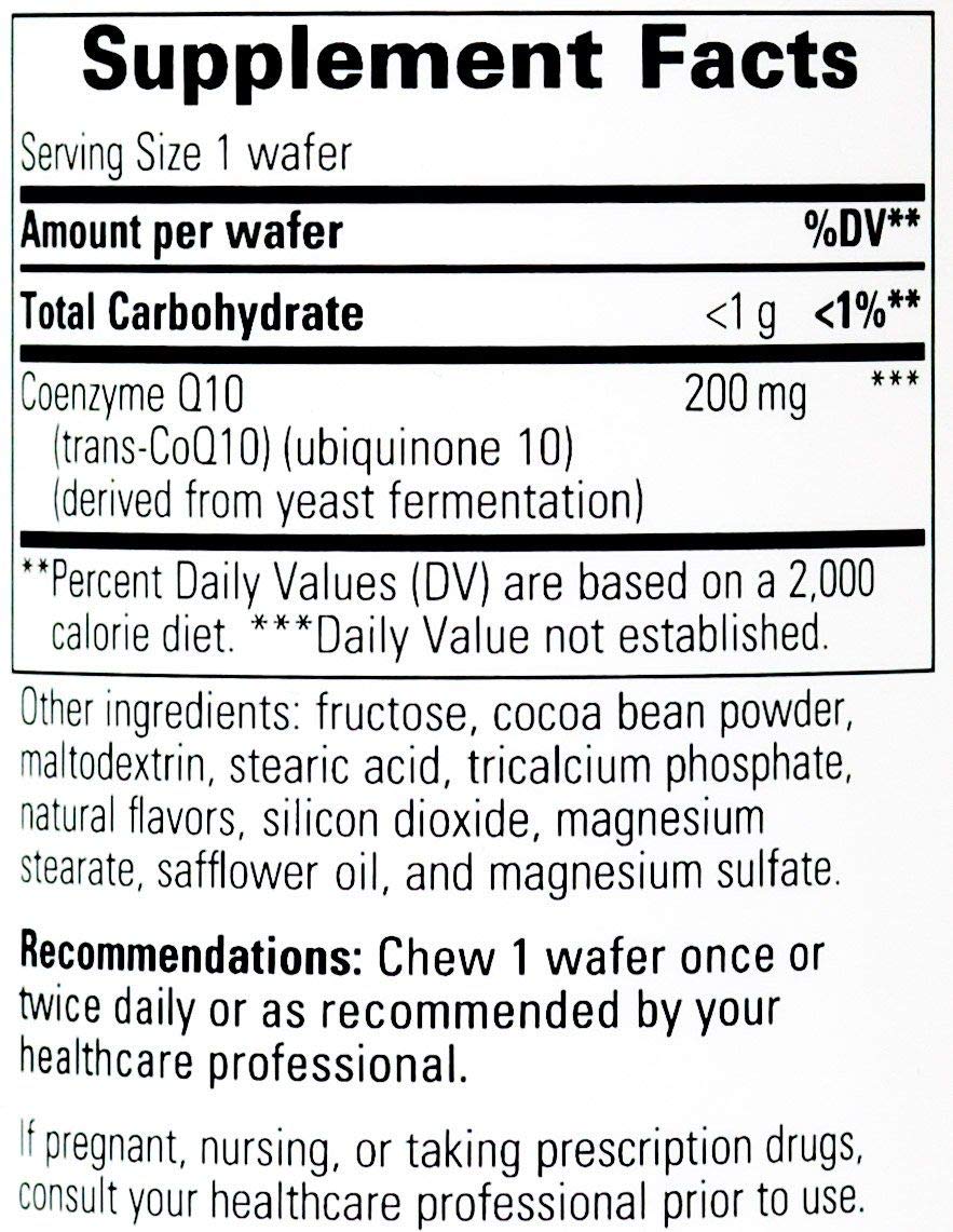 Integrative Therapeutics - Vitaline CoQ10 (200mg) - Supports Heart & Brain Health* - Chocolate Flavored - 30 Chewable Wafers