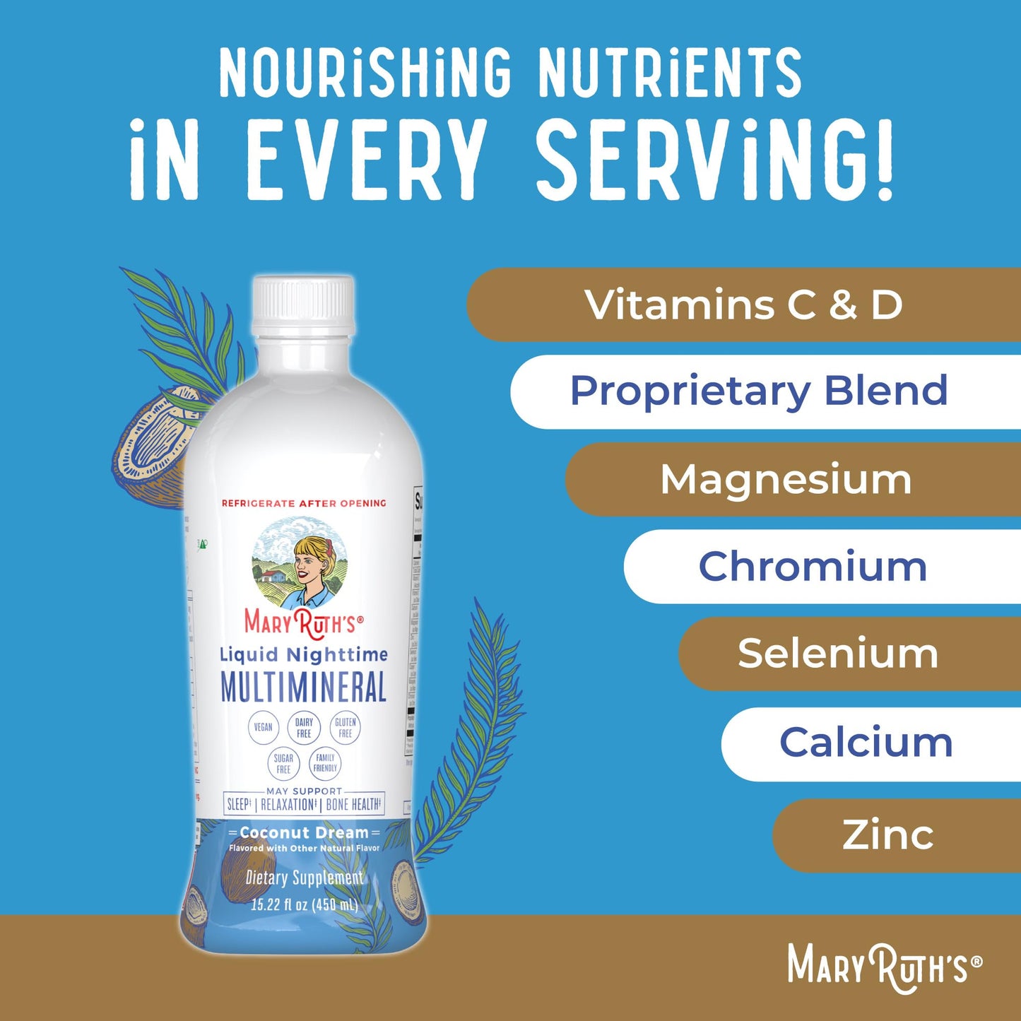 MaryRuth's Multivitamin Gummies for Women (Strawberry) & Liquid Nighttime Multimineral (Pineapple) | Clean Label Project Verified® | USDA Organic & Vegan | Beauty, Bedtime Routine, & Overall Health