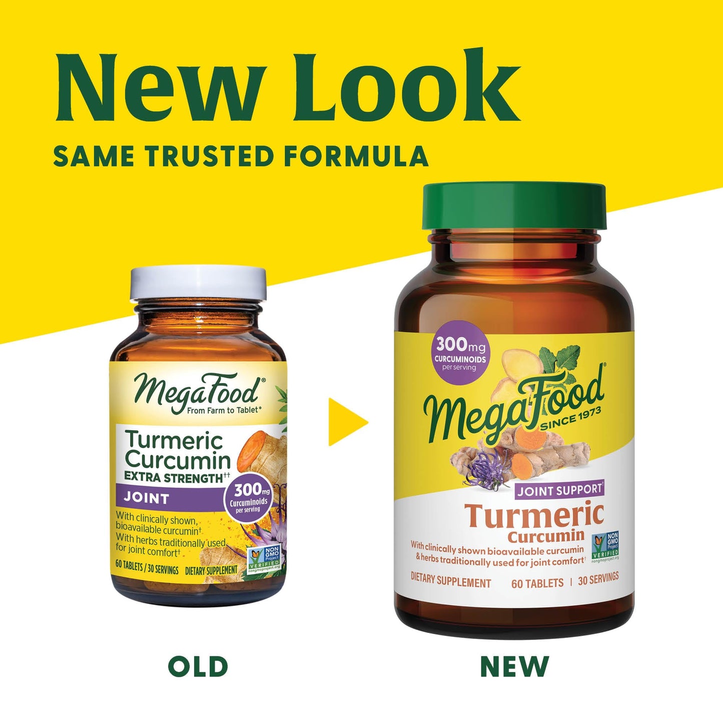 MegaFood Turmeric Curcumin Extra Strength - Joint Support Supplement - Turmeric Curcumin with Black Pepper & Boswellia Extract - Vegan - Made Without 9 Food Allergens - 60 Tabs (30 Servings)
