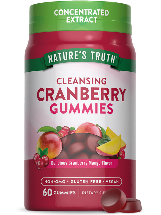 Nature's Truth Cranberry Gummies | 60 Count | Vegan, Non-GMO & Gluten Free Supplement | Cranberry Mango Flavor