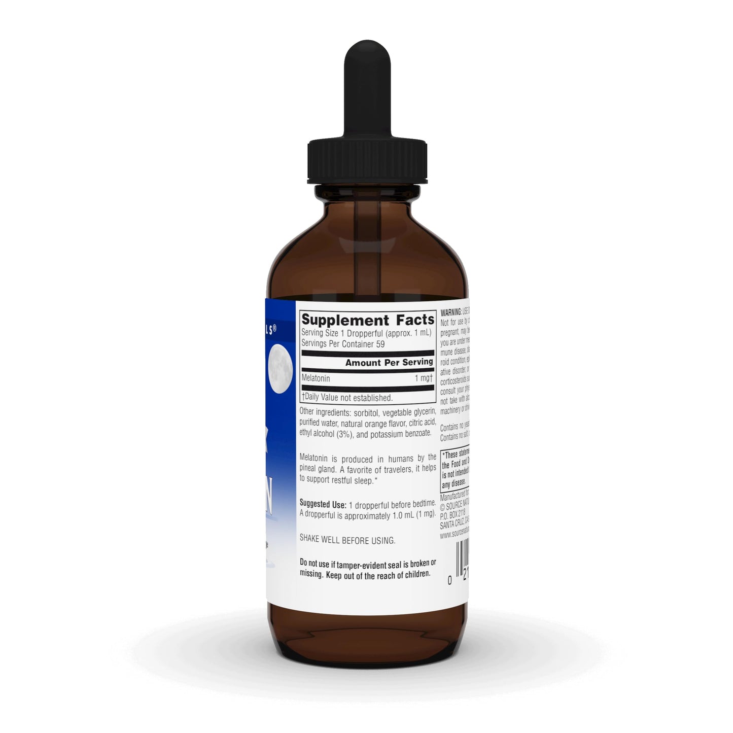 Pre-Order | Arrives in 5–10 Days – Source Naturals Melatonin* - 1 mg, 2 Fluid oz