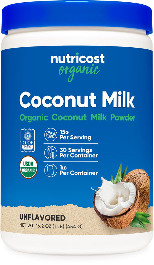 Pre-Order | Arrives in 5–10 Days – Nutricost Organic Coconut Milk Powder 1LB - Non-GMO, Certified Organic Coconut Milk Powder