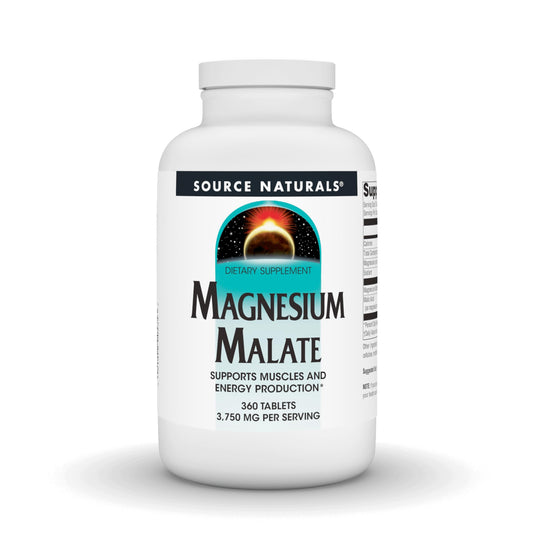 Pre-Order | Arrives in 5–10 Days – Source Naturals Magnesium Malate 3750 mg per Serving - for Energy Production* - 360 Tablets