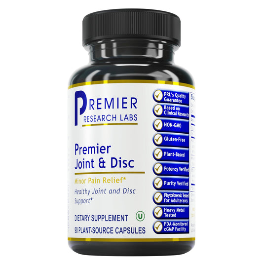 Premier Research Labs Joint & Disc Support Supplement - for Men & Women, Glucosamine, Joint Mobility and Muscle Health, Cartilage Repair, Gluten Free, Plant-Sourced - 90 Capsules