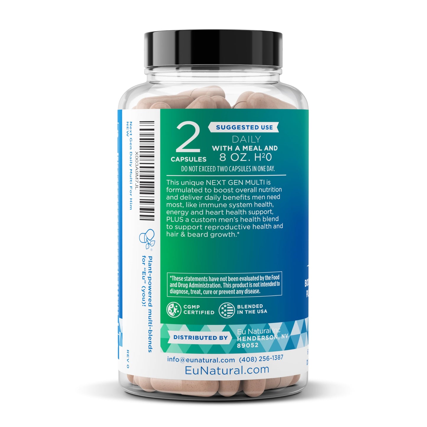 Next Gen Multi for Him Advanced Men’s Multivitamin Supplement – 26-in-1 Multiblend for Beard & Hair Growth, Men’s Reproductive Health, Metabolism, Heart, Skin, Prostate Support, More – 60 Veg Capsules