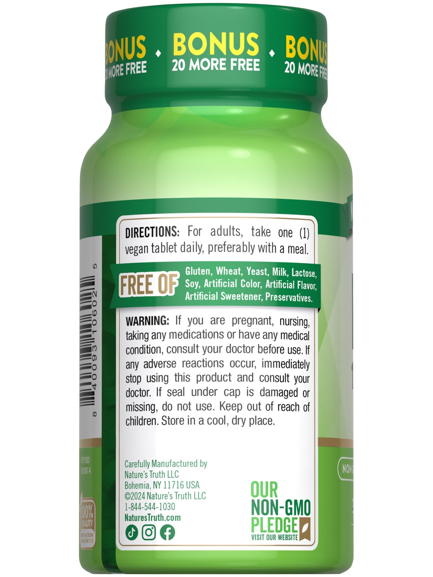 Nature's Truth Vitamin B12 Tablets | 1000 mcg | 220 Count | Vegan, Non-GMO & Gluten Free Supplement