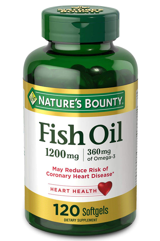 Nature's Bounty Fish Oil, Omega 3, Supports Heart Health, 1200 Mg, 120 Rapid Release Softgels