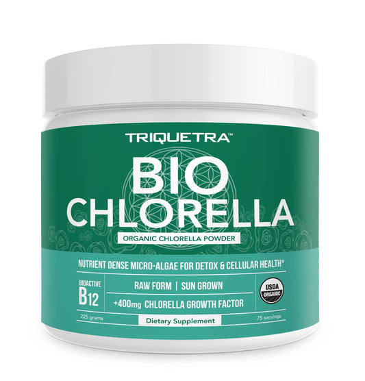 Organic Chlorella Powder – Raw & Sun-Grown – Nutrient-Dense Green Algae with CGF (Chlorella Growth Factor), Supports Overall Well-Being and Vitality – Vegan-Friendly – 75 Servings (225g)