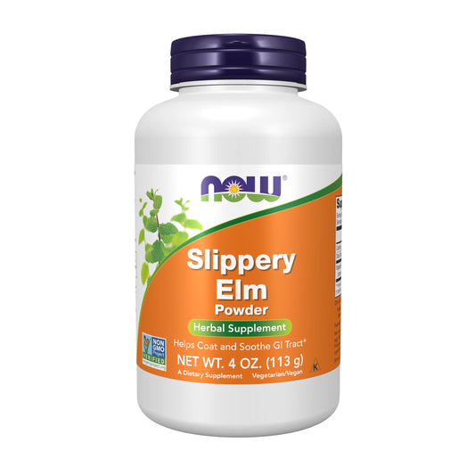 NOW Foods Supplements, Slippery Elm Powder (Ulmus rubra), Non-GMO Project Verified, Herbal Supplement, 4-Ounce