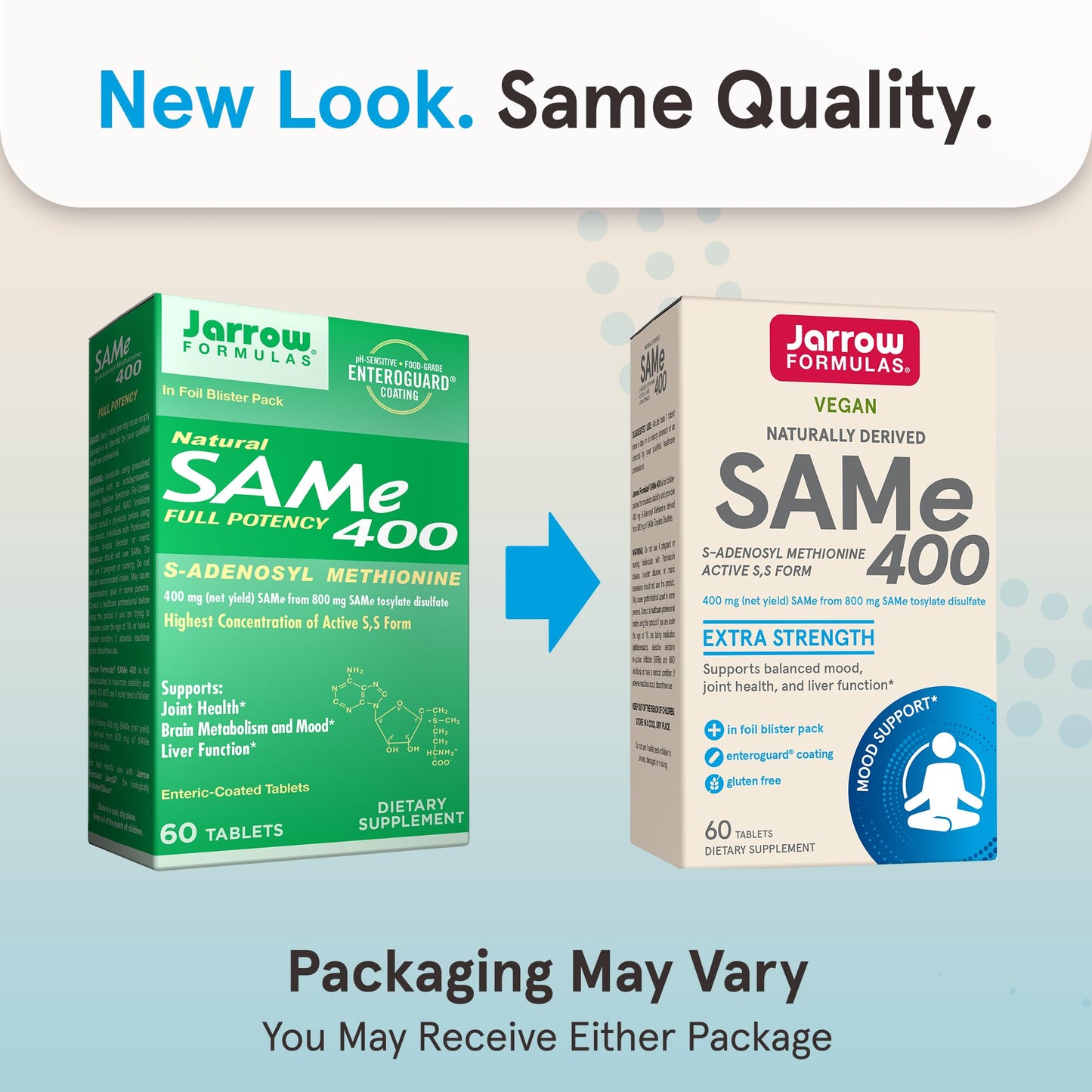 Pre-Order | Arrives in 5–10 Days – Jarrow Formulas SAMe 400 mg, Supports Joint Health, Liver Function, Brain Metabolism, 60 Tablets, Up To a 60 Day Supply