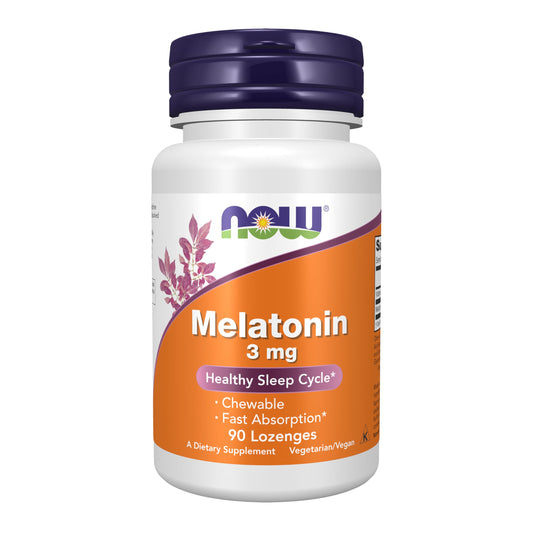 Pre-Order | Arrives in 5–10 Days – NOW Supplements, Melatonin 3 mg, Free Radical Scavenger*, Healthy Sleep Cycle*, 90 Chewable Lozenges