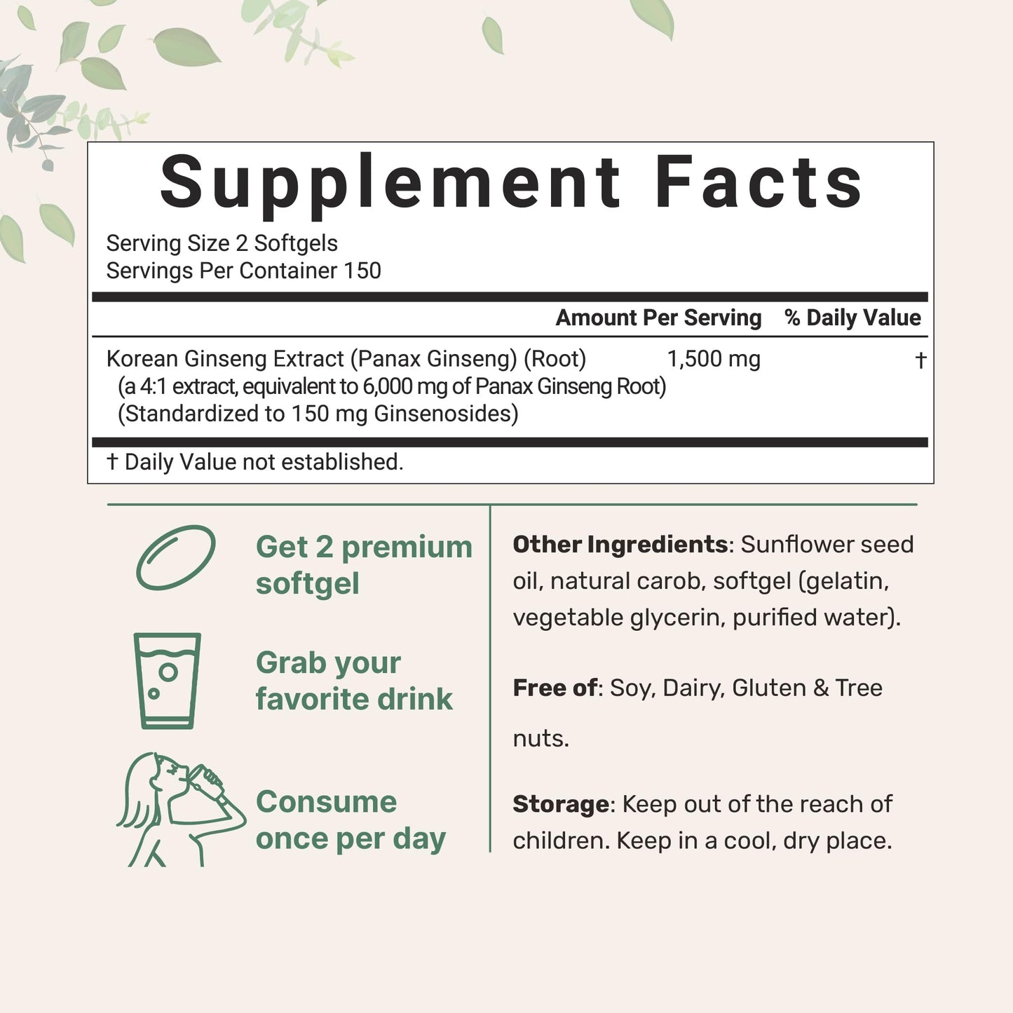 Micro Ingredients Red Panax Ginseng Supplement 6,000mg Per Serving, 300 Softgels | High Potency Korean Ginseng Root Extract with Active Ginsenosides | Supports Energy & Immune Health | Non-GMO