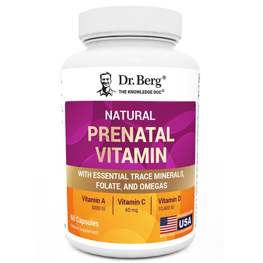 Pre-Order | Arrives in 5–10 Days – Dr. Berg Natural Prenatal Vitamins for Women (Pregnant & Nursing) - Prenatal Vitamins with Folate, Vitamins, Minerals, Omegas, &11 Powerful Superfoods - Womens Prenatal Multivitamin - 60 Capsules