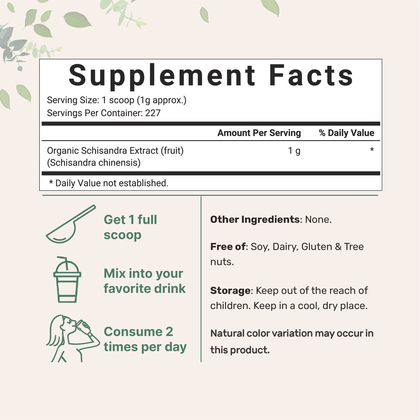 Pre-Order | Arrives in 5–10 Days – Organic Schisandra Extract Powder, 8 Ounce, Traditional Adaptogen and Filler Free, Pure Schisandra Supplement, Supports Liver Detox and Cognitive Health, No GMOs