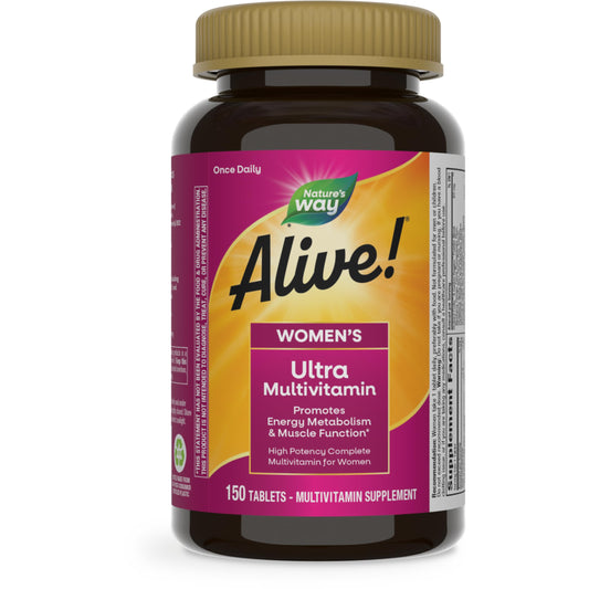 Nature's Way Alive! Women's Daily Ultra Multivitamin, High Potency Formula, Promotes Energy Metabolism and Muscle Function*, with Methylated B12, 150 Tablets