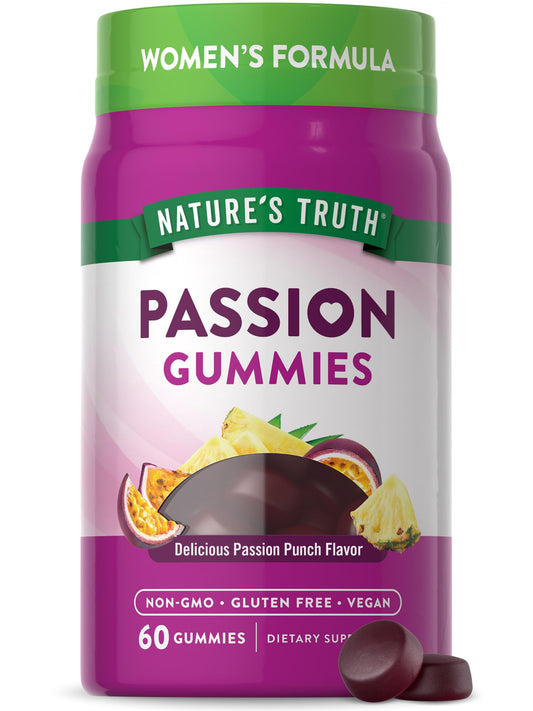Nature's Truth Passion Gummies | Horny Goat Weed with Maca for Women | 60 Count | Passion Punch Flavor | Vegan, Non-GMO & Gluten Free