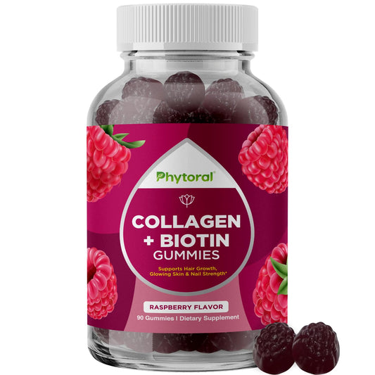 Hydrolyzed Collagen Peptides for Women with Biotin - Hair, Skin and Nails Vitamins for Elasticity, Vitality & Hydration Gummies - Naturally Sourced Biotin and Collagen for Women - 90 Count
