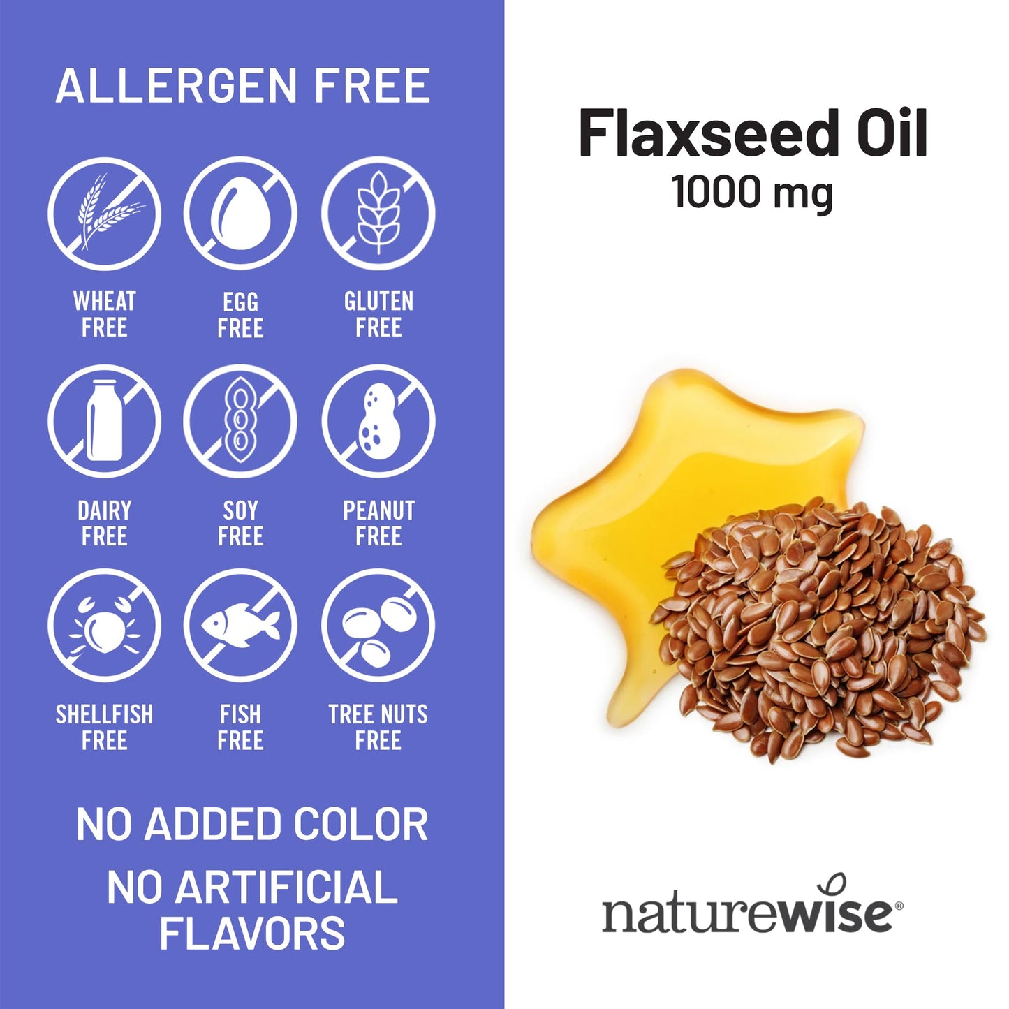 NatureWise Flaxseed Oil 1000 mg, Fish Free Omega 3 with 580 mg ALA, Dietary Supplement for Immune Health Support - Organic, Cold Pressed, Non-GMO - 120 Softgels[120-Day Supply]