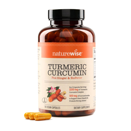 NatureWise Curcumin Turmeric 2250mg - 95% Curcuminoids & BioPerine Black Pepper Extract for Advanced Absorption - Daily Joint and Immune Health Support - Vegan, Non-GMO, 180 Count[60-Day Supply]