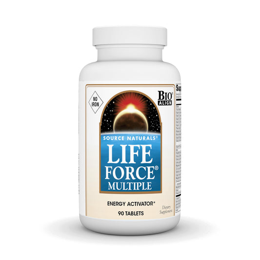 Pre-Order | Arrives in 5–10 Days – Source Naturals Life Force Multiple No Iron Energy Activator Complete Bio-Aligned Daily Vitamin - 90 Tablets