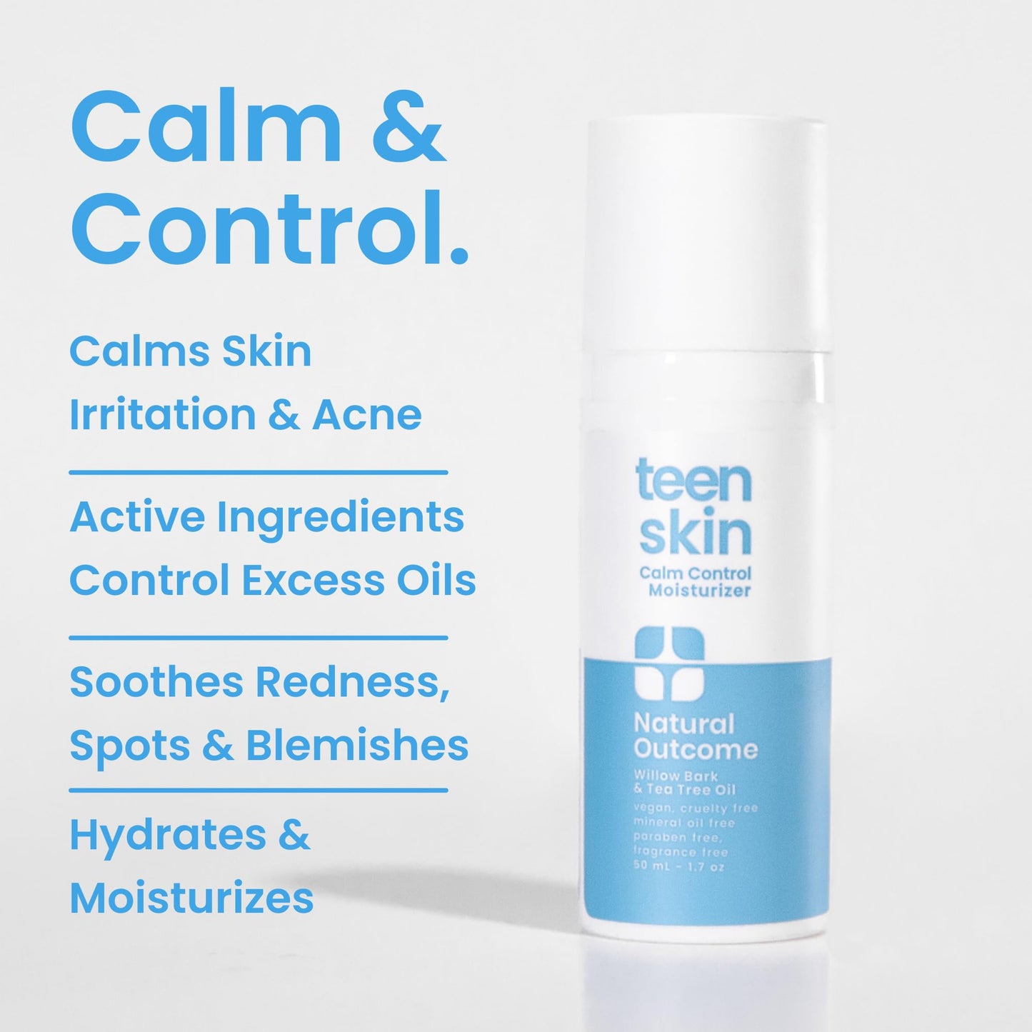 natural outcome Teen Skin Moisturizer | Gentle, Non-Toxic Acne Treatment for Boys & Girls | All Skin Types | 50 ML