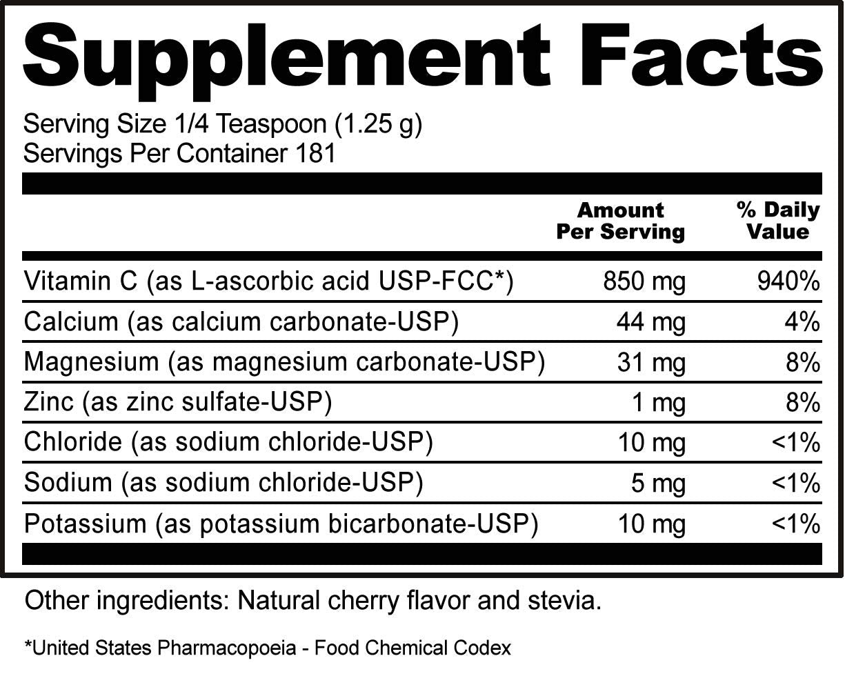 NutriBiotic - Cherry Electro-C Vitamin C & Electrolyte Powder, 8 Oz | 850 Mg Vitamin C Per Serving | Effervescent Electrolyte Recharge | Buffered & Highly Soluble | Non-GMO & Gluten Free