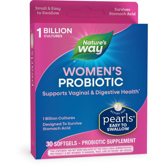 Nature's Way Women's Probiotic Pearls, Supports Vaginal and Digestive Health*, 1 Billion Live Cultures, No Refrigeration Required, 30 Softgels (Packaging May Vary)