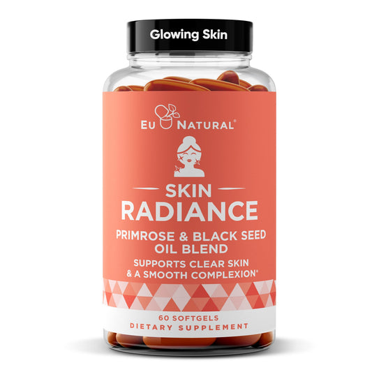 Radiance Flawless Skin & Complexion – Hormonal Acne, Skin Care – Support Your Natural Beauty Building Blocks – Cold Pressed Acne Pills, Evening Primrose Oil, Black Seed Oil, & DIM – 60 Liquid Softgels