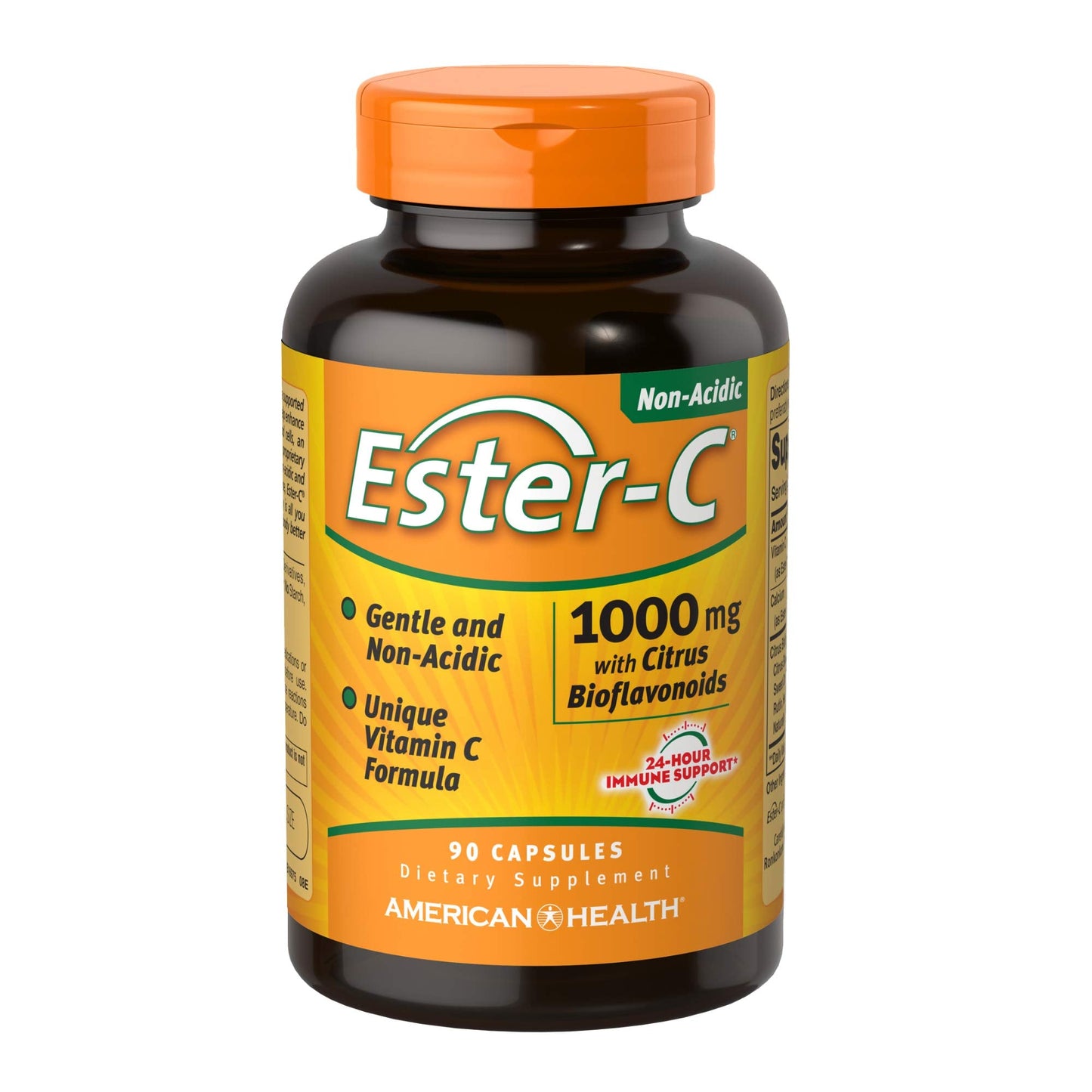Pre-Order | Arrives in 5–10 Days – Ester-C American Health with Citrus Bioflavonoids Capsules - 24-Hour Immune Support, Gentle On Stomach, Non-Acidic Vitamin C - Non-GMO, Gluten-Free - 1000 mg, 90 Count