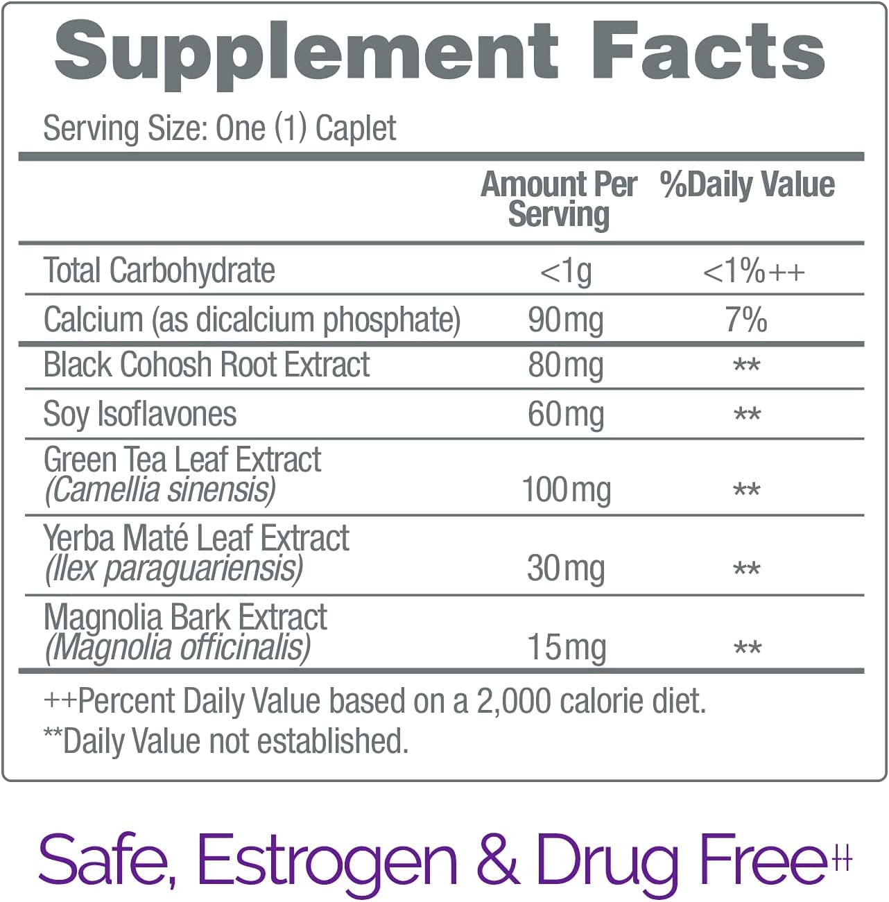 Pre-Order | Arrives in 5–10 Days – Estroven Stress Relief & Energy Boost for Menopause Relief - 28 Ct. - Clinically Proven Ingredients Provide Stress & Energy Support + Night Sweats & Hot Flash Relief - Drug-Free and Gluten-Free
